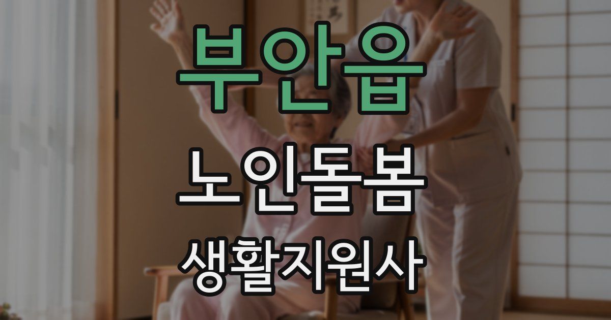 부안읍 노인돌봄생활지원사 자격증