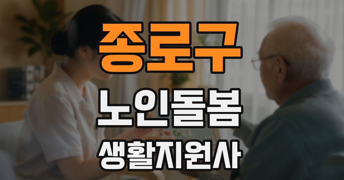 종로구 노인돌봄생활지원사 자격증