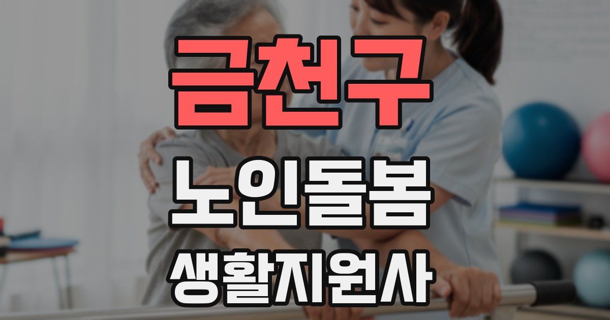 금천구 노인돌봄생활지원사 자격증