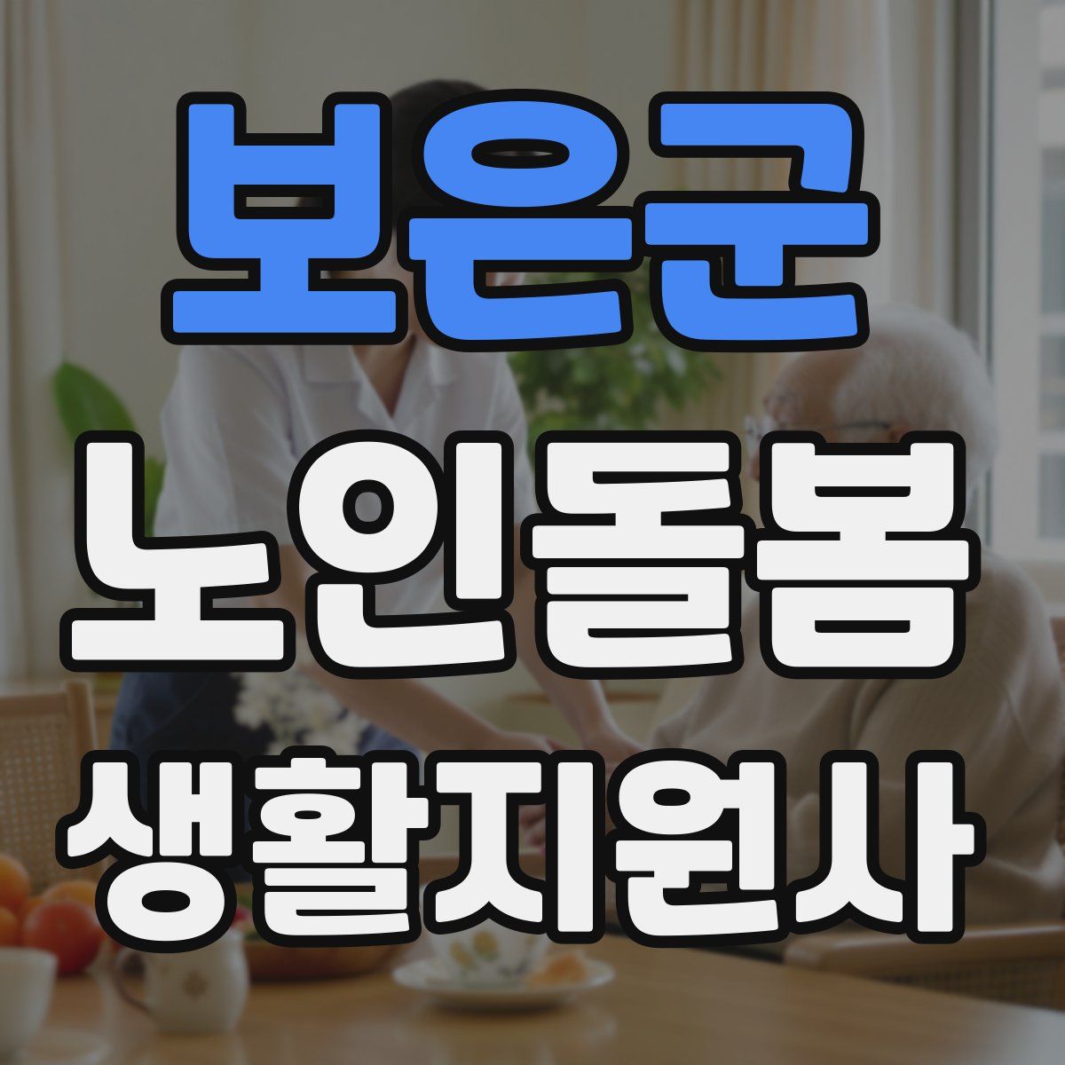 보은군 노인돌봄생활지원사 자격증