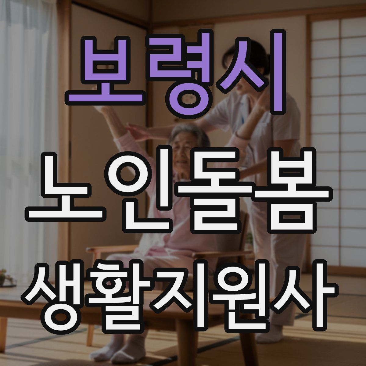 보령시 노인돌봄생활지원사 자격증