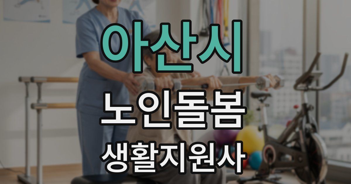 아산시 노인돌봄생활지원사 자격증