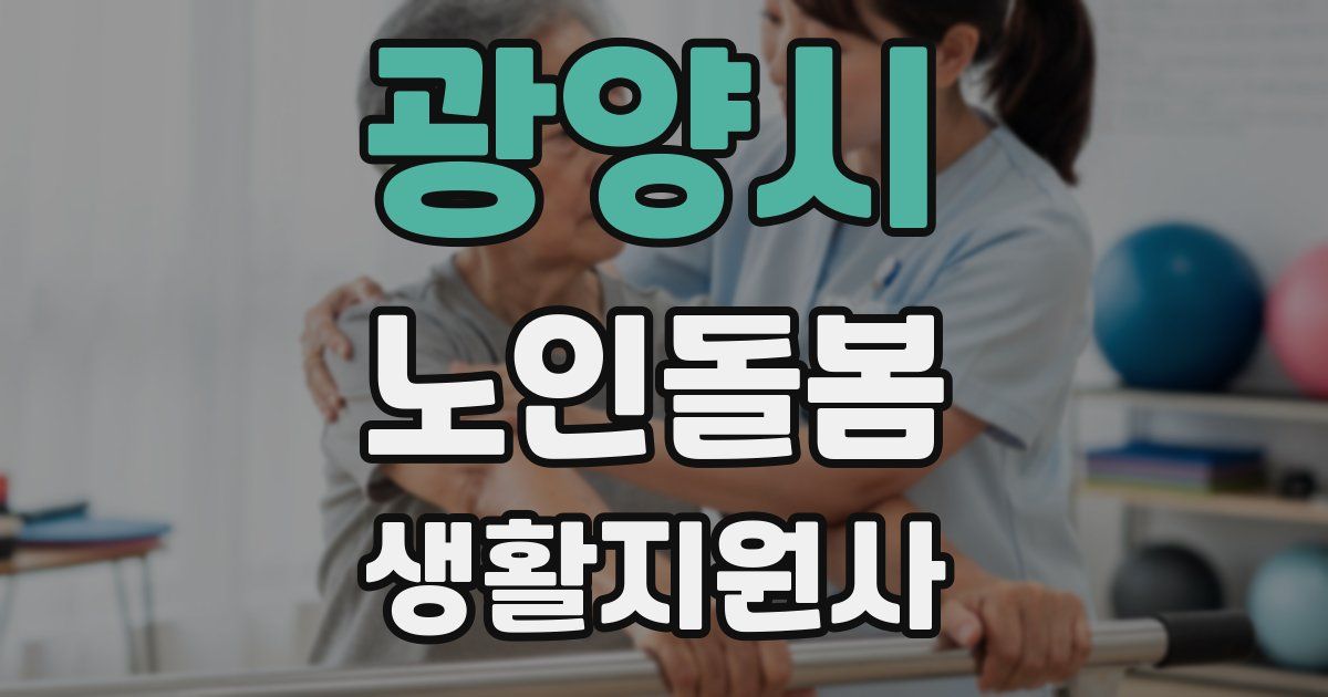 광양시 노인돌봄생활지원사 자격증