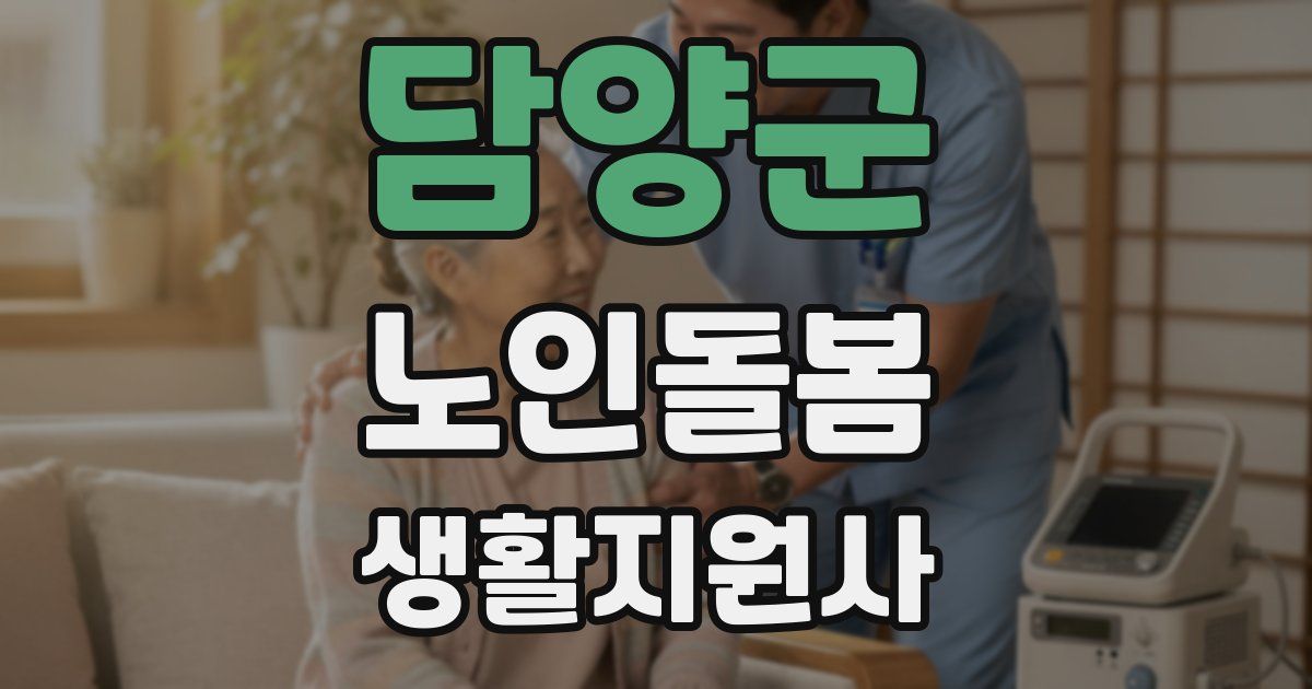 담양군 노인돌봄생활지원사 자격증