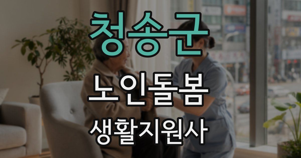 청송군 노인돌봄생활지원사 자격증