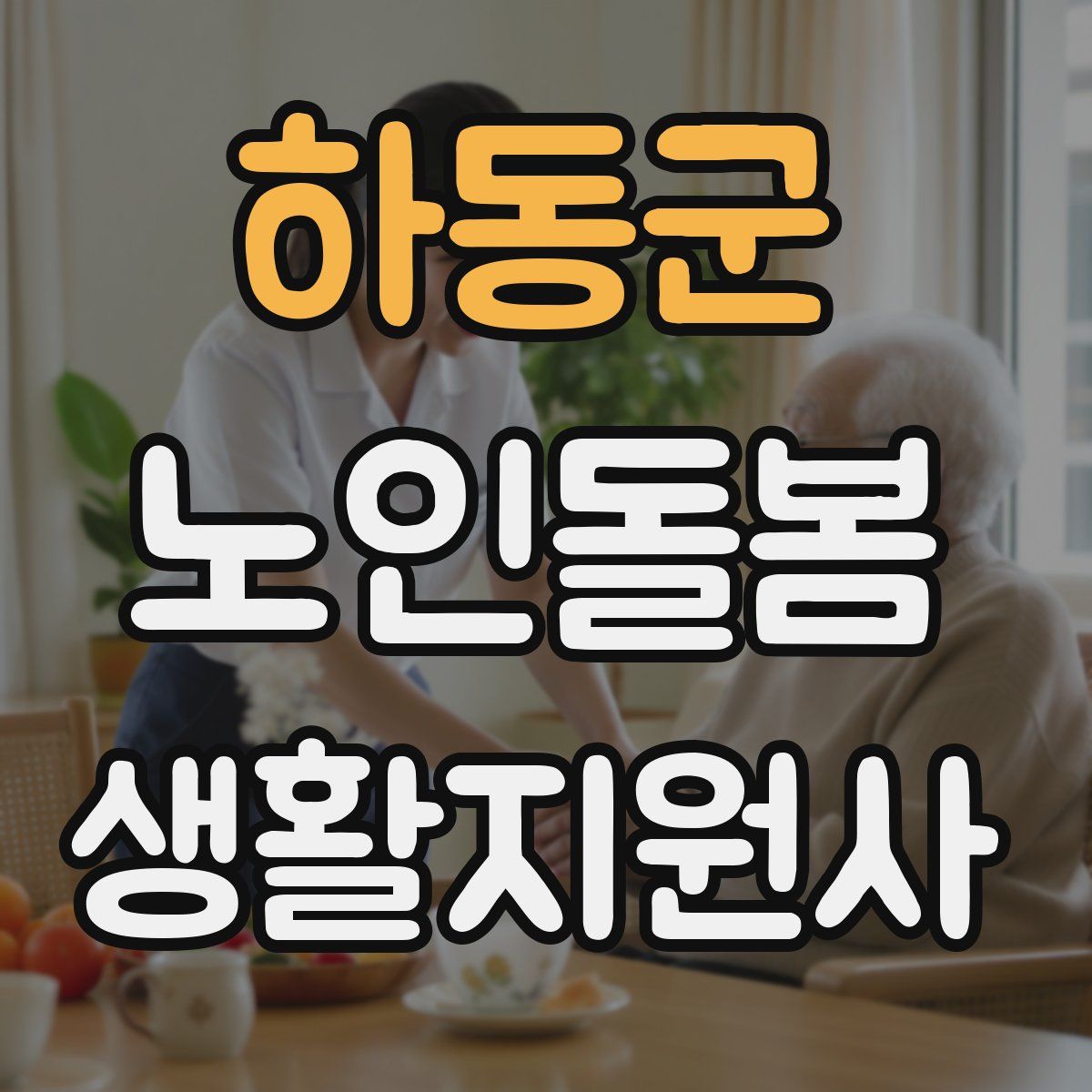 하동군 노인돌봄생활지원사 자격증