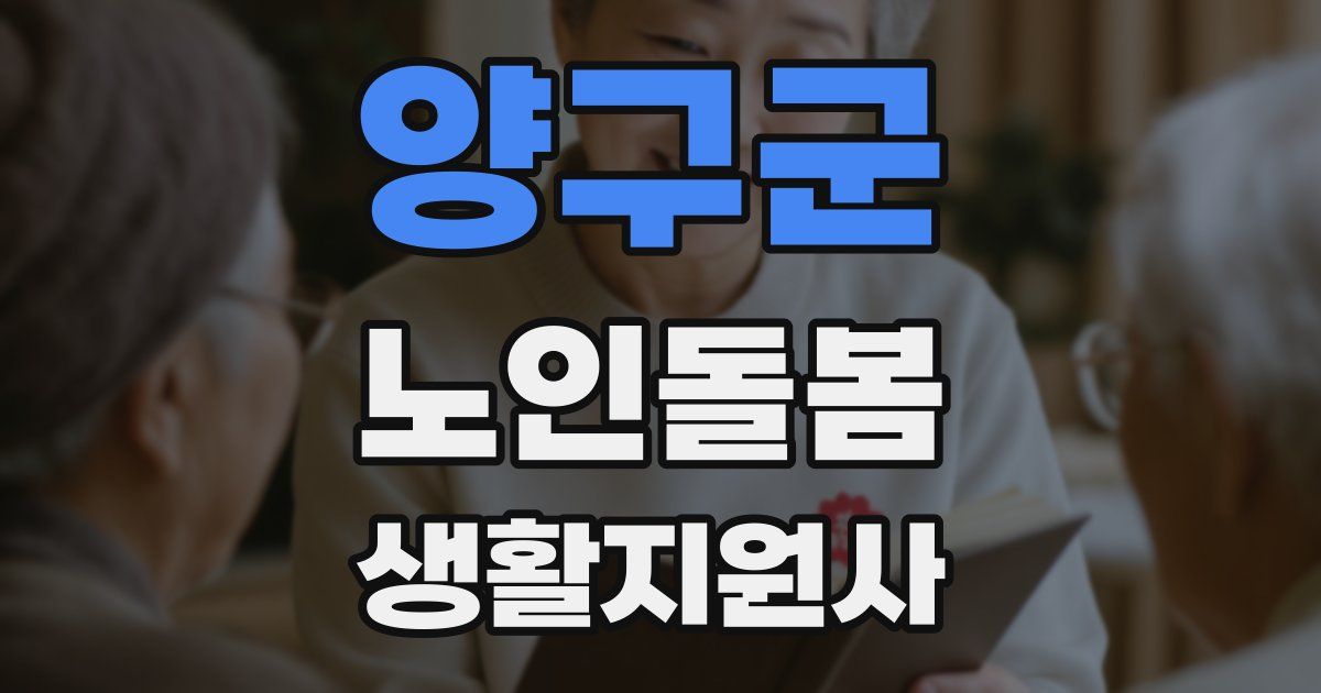 양구군 노인돌봄생활지원사 자격증