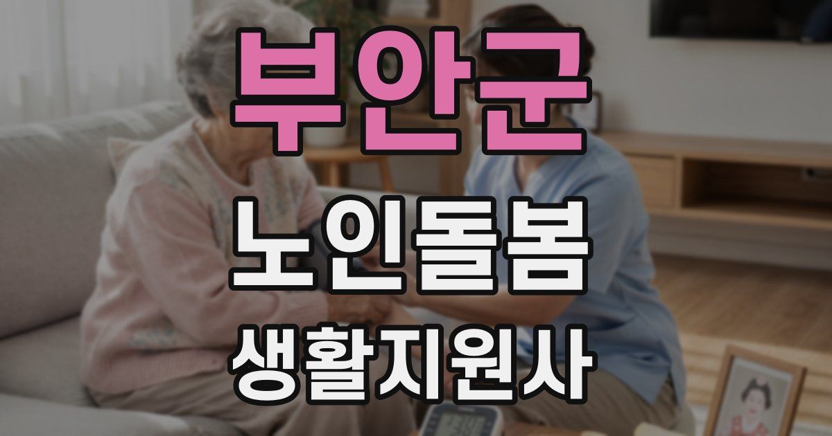 부안군 노인돌봄생활지원사 자격증