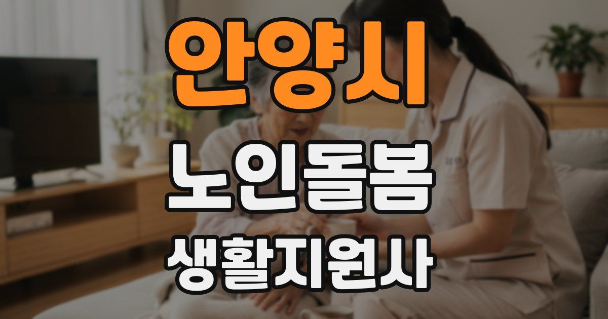 안양시 노인돌봄생활지원사 자격증