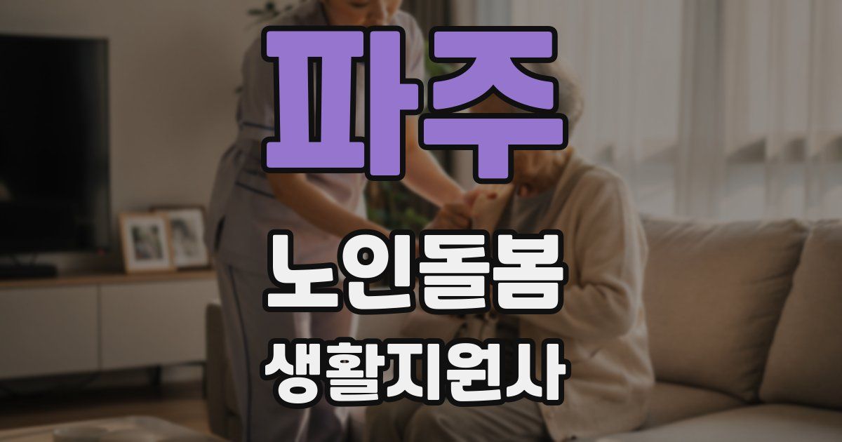 파주 노인돌봄생활지원사 자격증