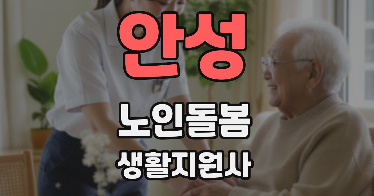 안성 노인돌봄생활지원사 자격증