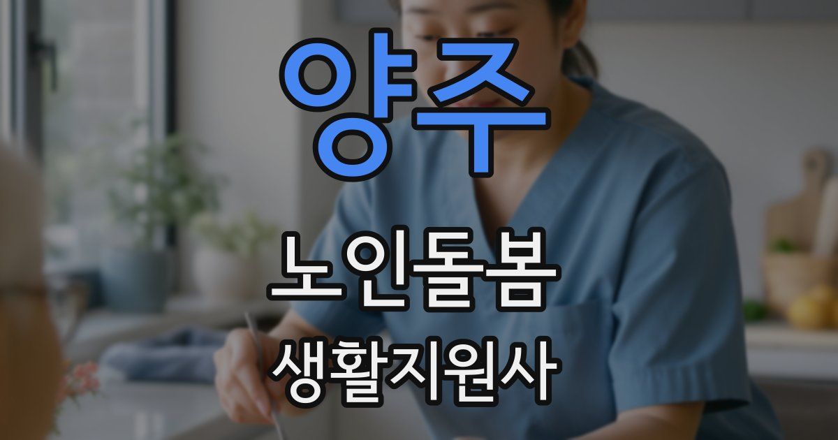 양주 노인돌봄생활지원사 자격증