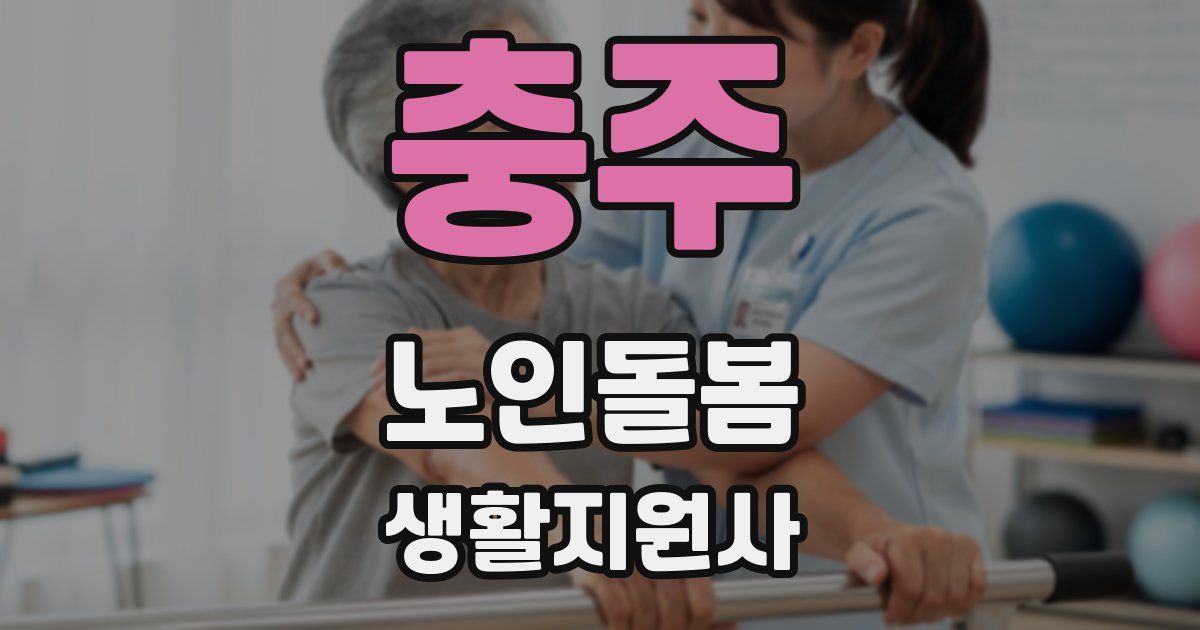 충주 노인돌봄생활지원사 자격증