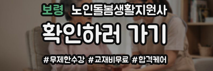 보령 노인돌봄생활지원사 자격증