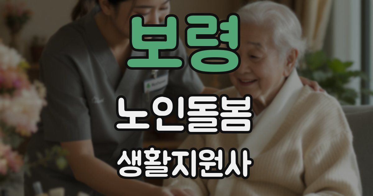 보령 노인돌봄생활지원사 자격증