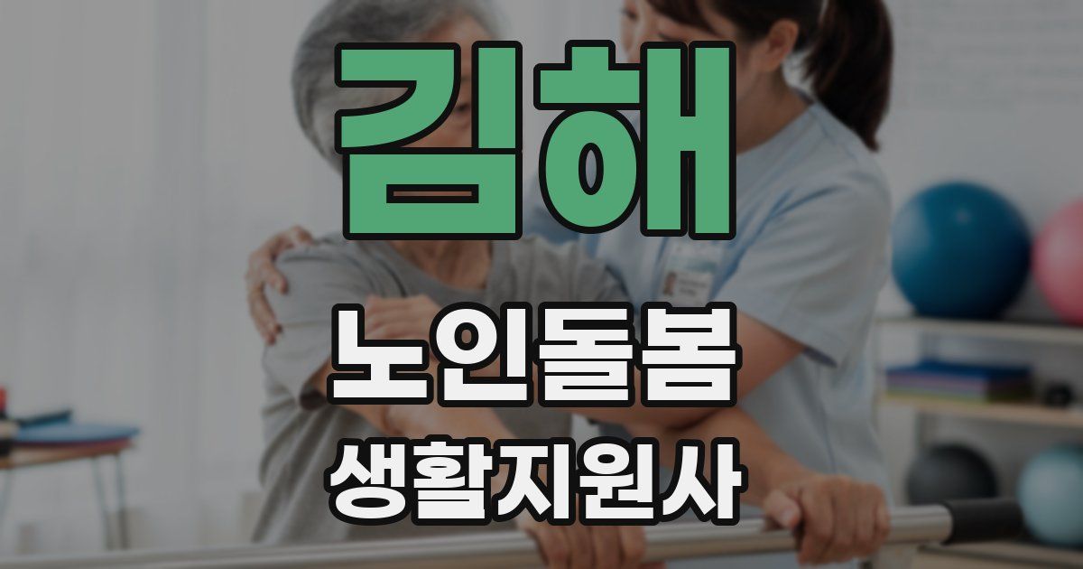 김해 노인돌봄생활지원사 자격증