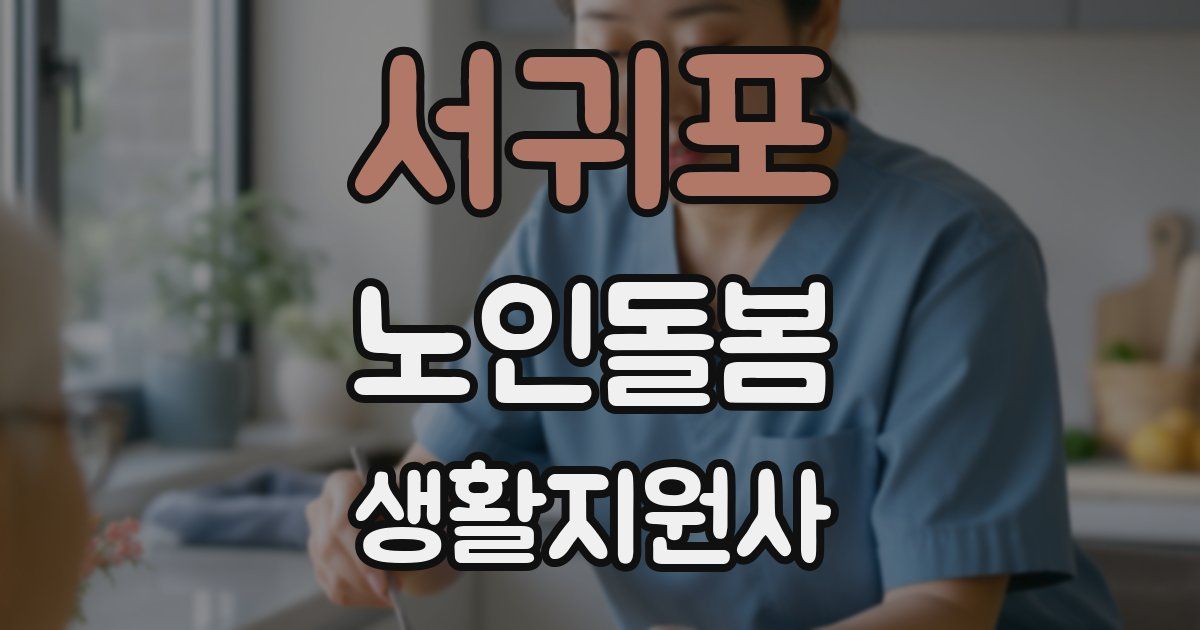 서귀포 노인돌봄생활지원사 자격증
