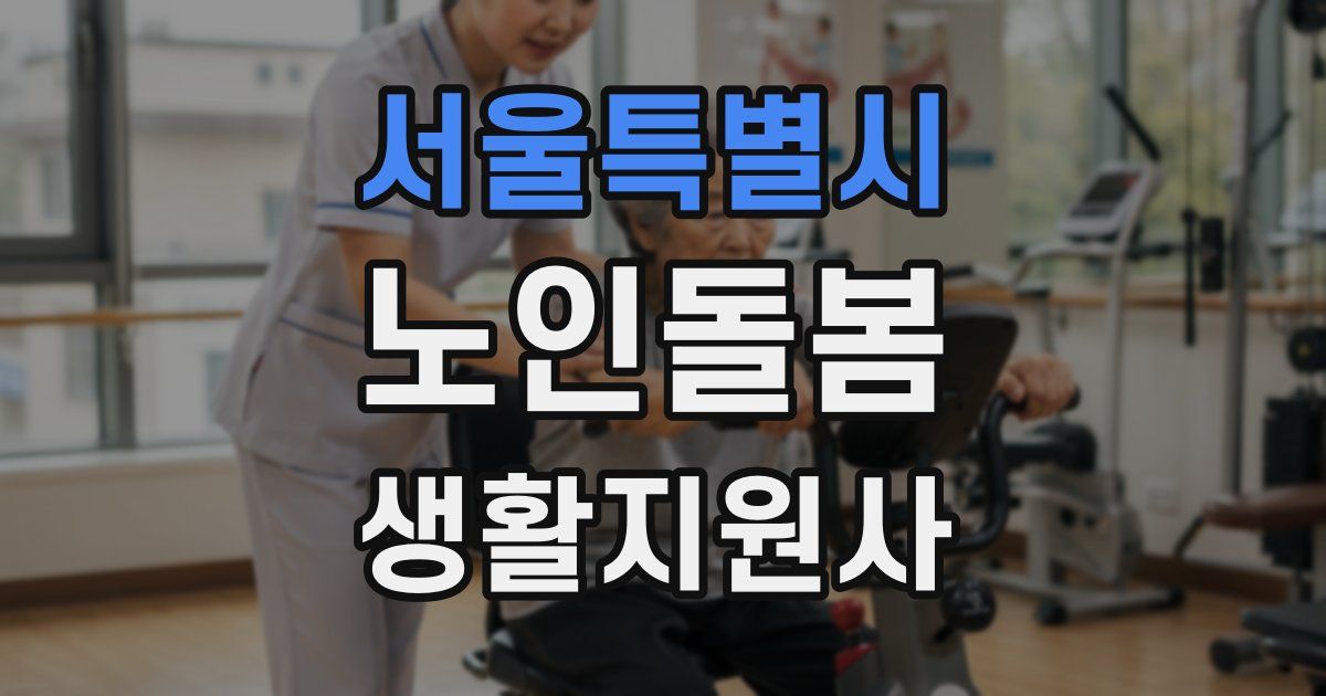 서울특별시 노인돌봄생활지원사 자격증
