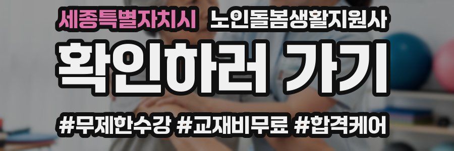 세종특별자치시 노인돌봄생활지원사 자격증