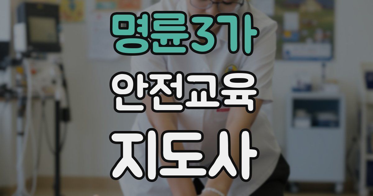 명륜3가 안전교육지도사 자격증