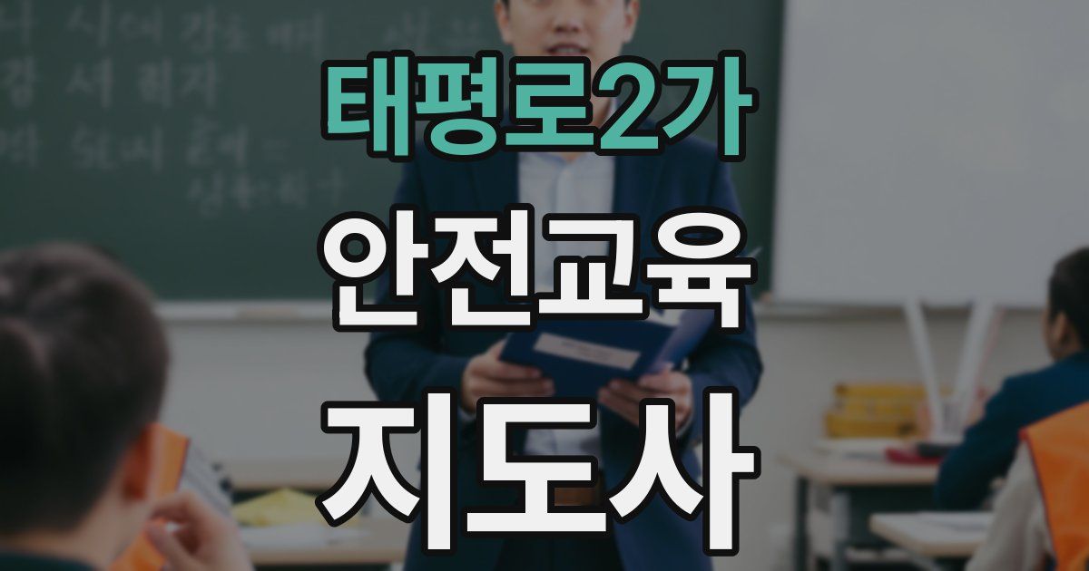 태평로2가 안전교육지도사 자격증