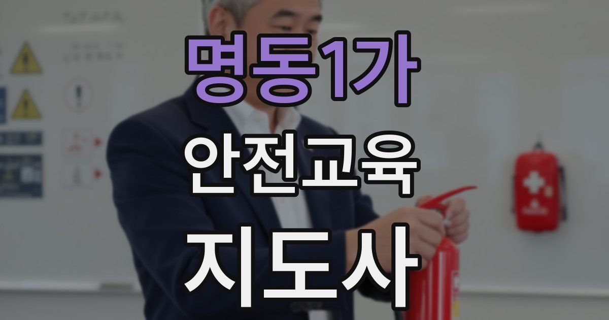 명동1가 안전교육지도사 자격증