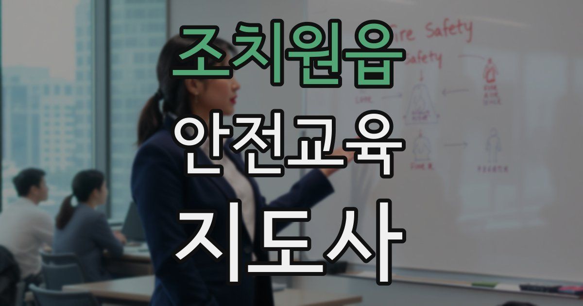 조치원읍 안전교육지도사 자격증