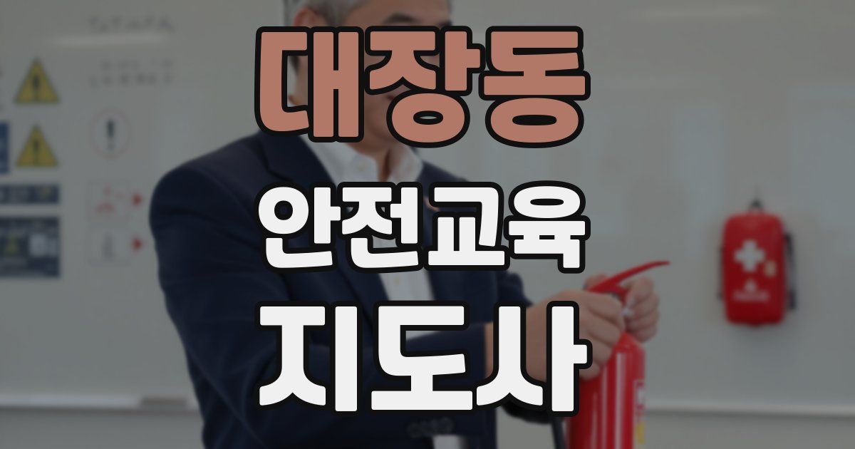 대장동 안전교육지도사 자격증