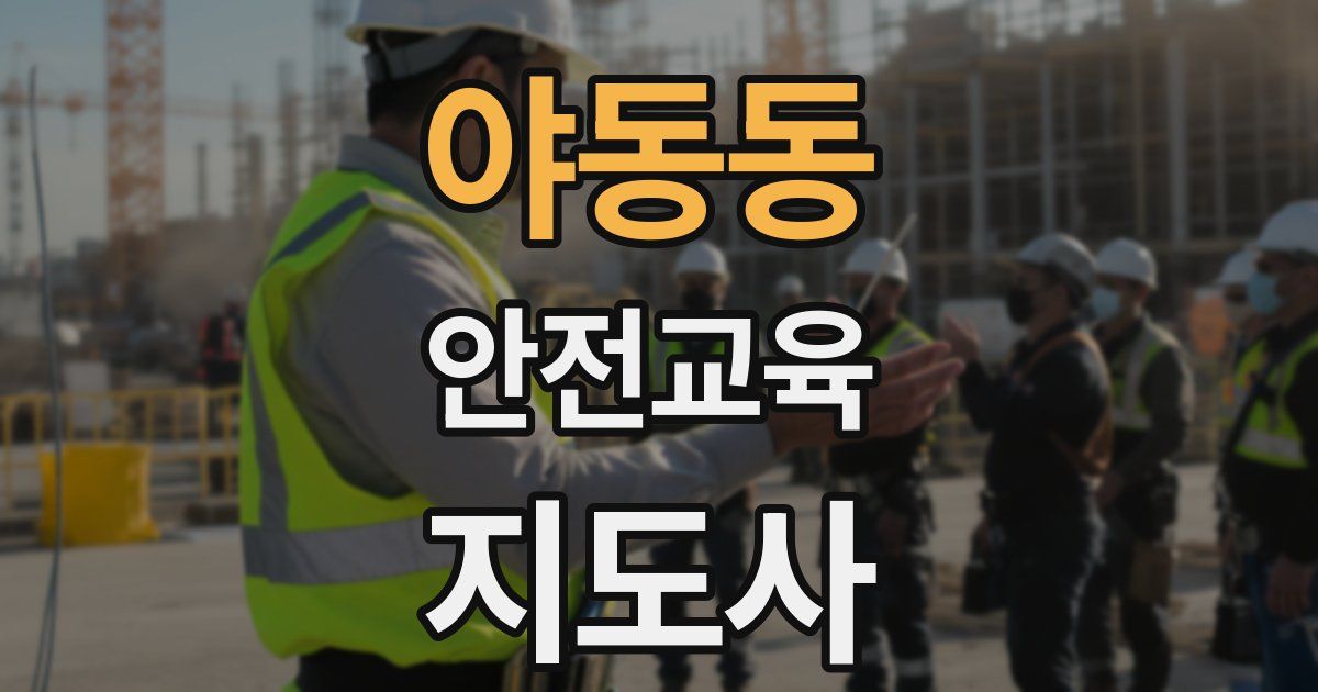 야동동 안전교육지도사 자격증
