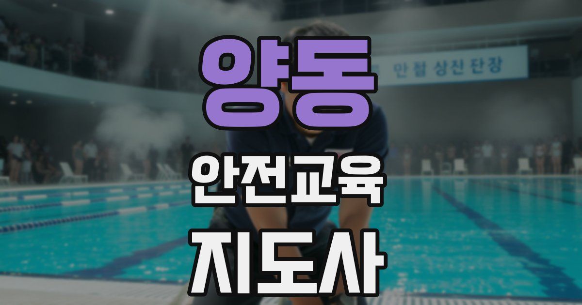 양동 안전교육지도사 자격증