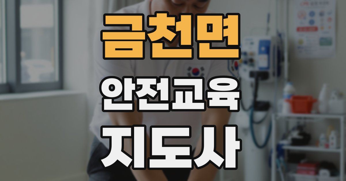 금천면 안전교육지도사 자격증