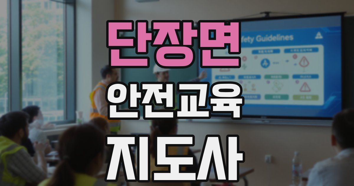 단장면 안전교육지도사 자격증