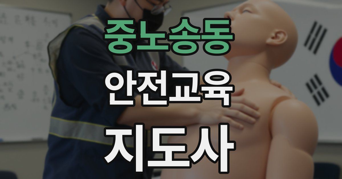 중노송동 안전교육지도사 자격증
