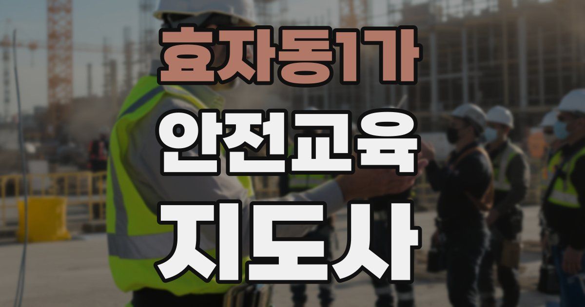 효자동1가 안전교육지도사 자격증