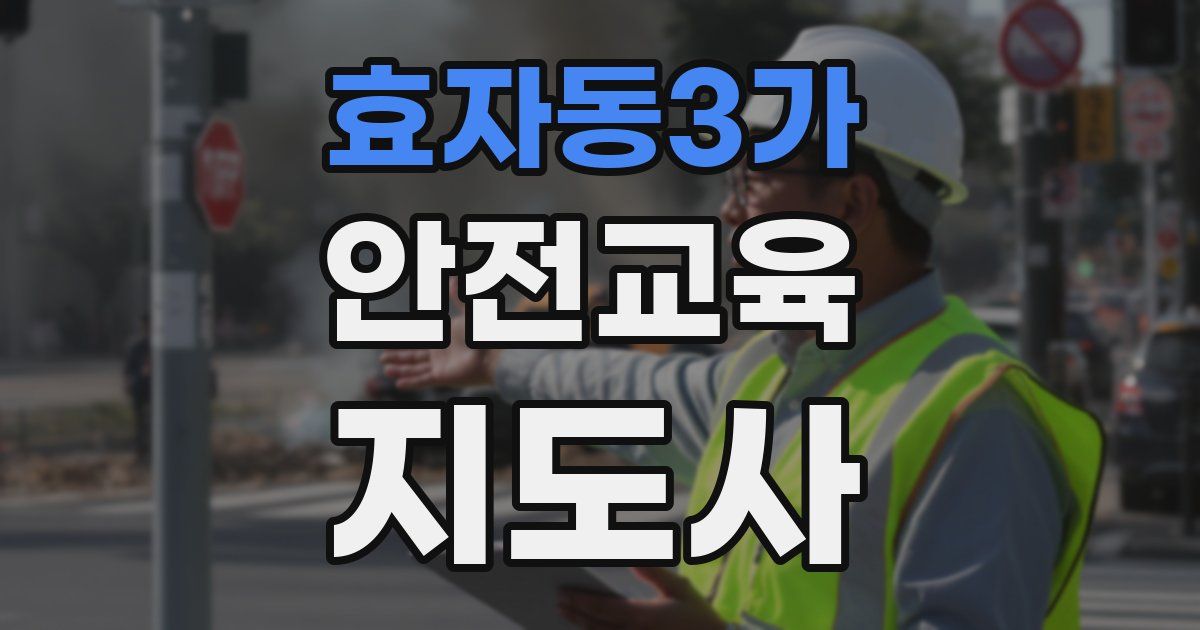 효자동3가 안전교육지도사 자격증