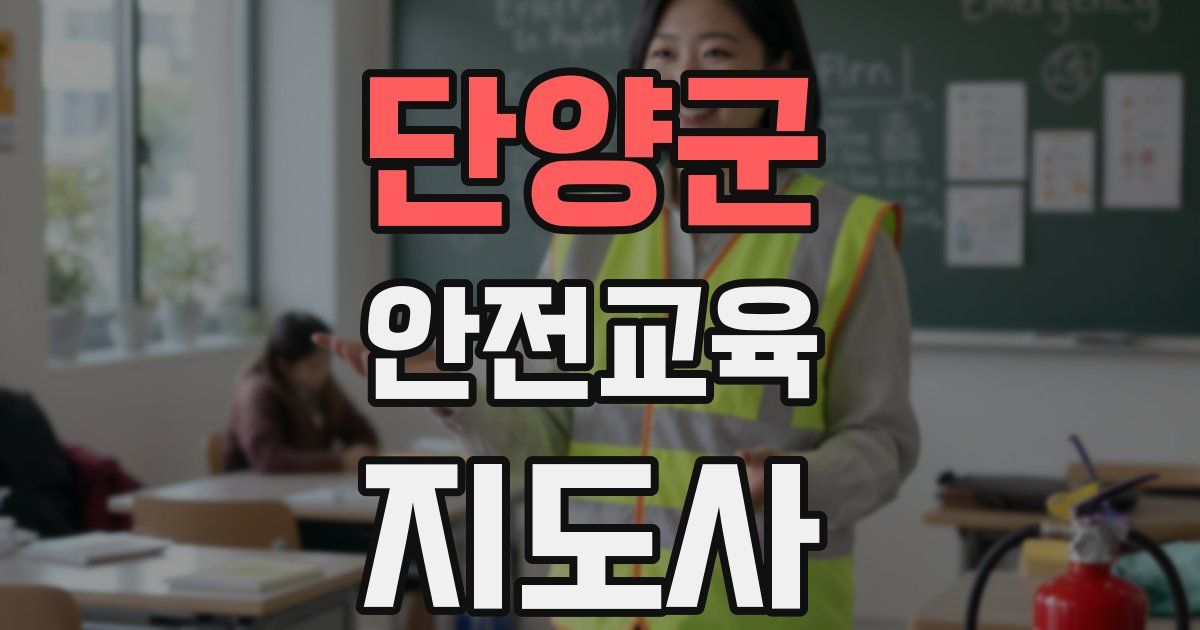 단양군 안전교육지도사 자격증