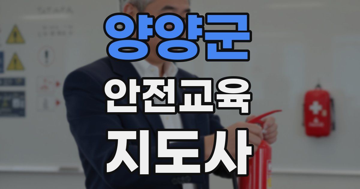 양양군 안전교육지도사 자격증