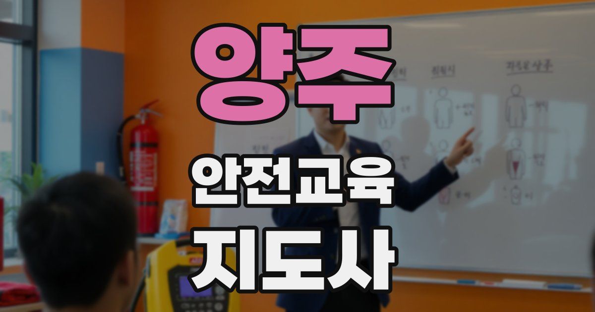 양주 안전교육지도사 자격증