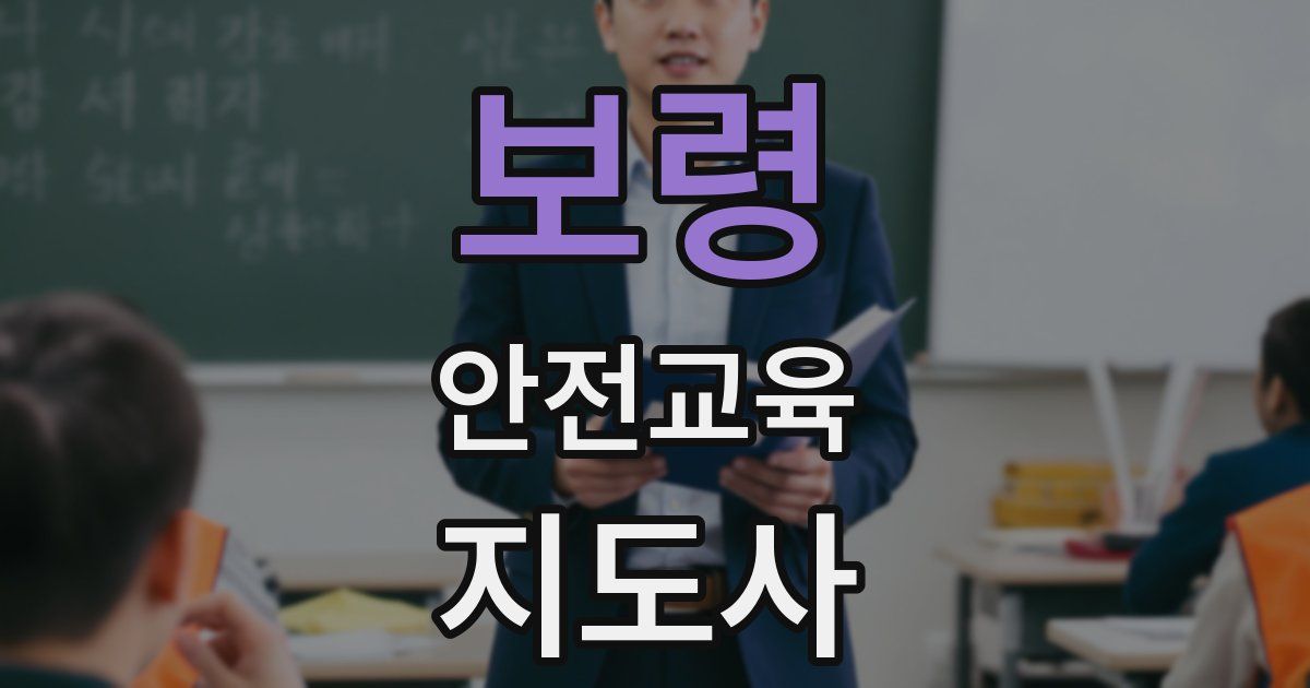 보령 안전교육지도사 자격증