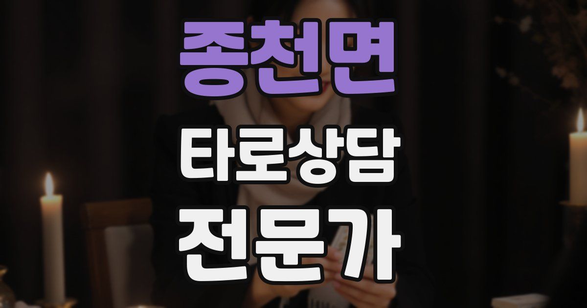 종천면 타로상담전문가 자격증