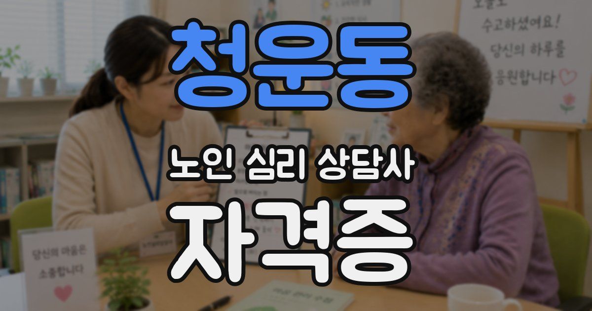 청운동 노인 심리 상담사 자격증