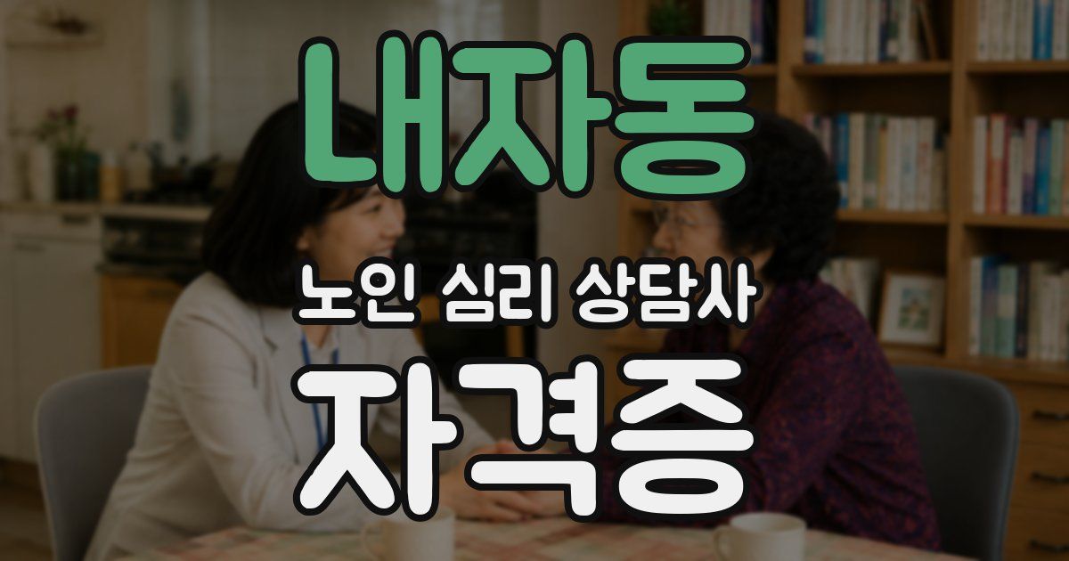 내자동 노인 심리 상담사 자격증