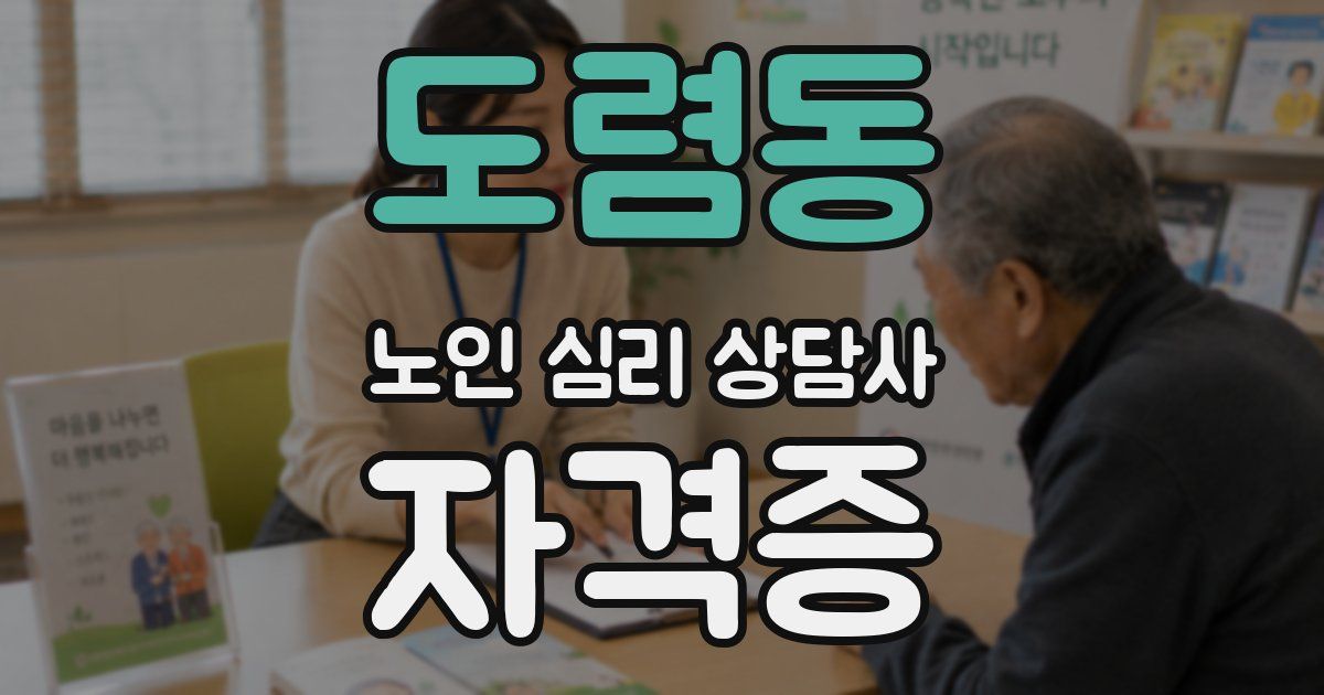 도렴동 노인 심리 상담사 자격증