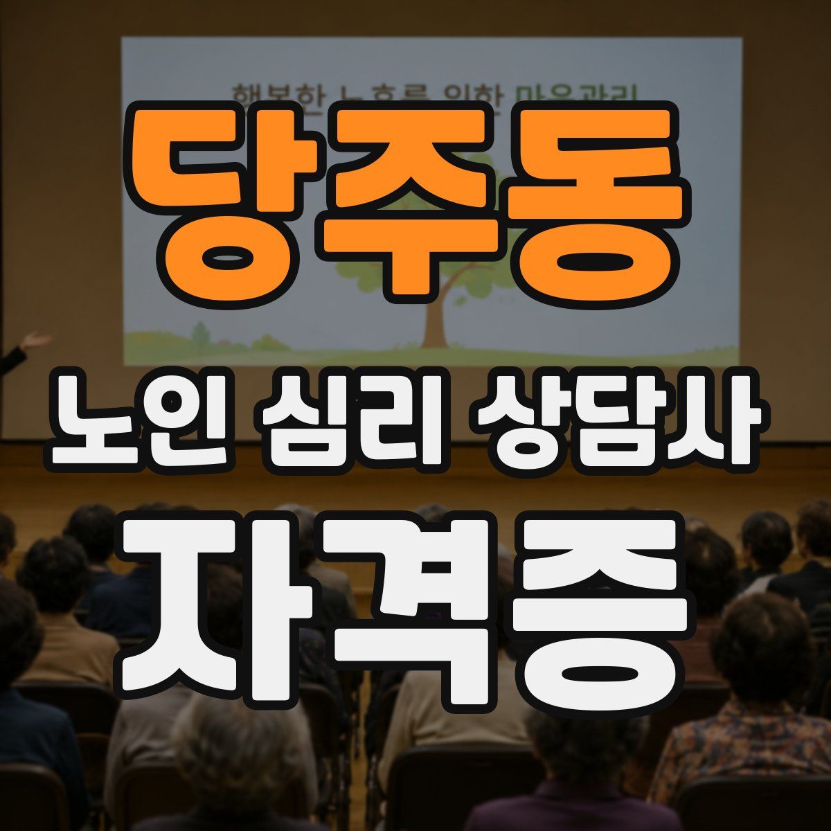 당주동 노인 심리 상담사 자격증