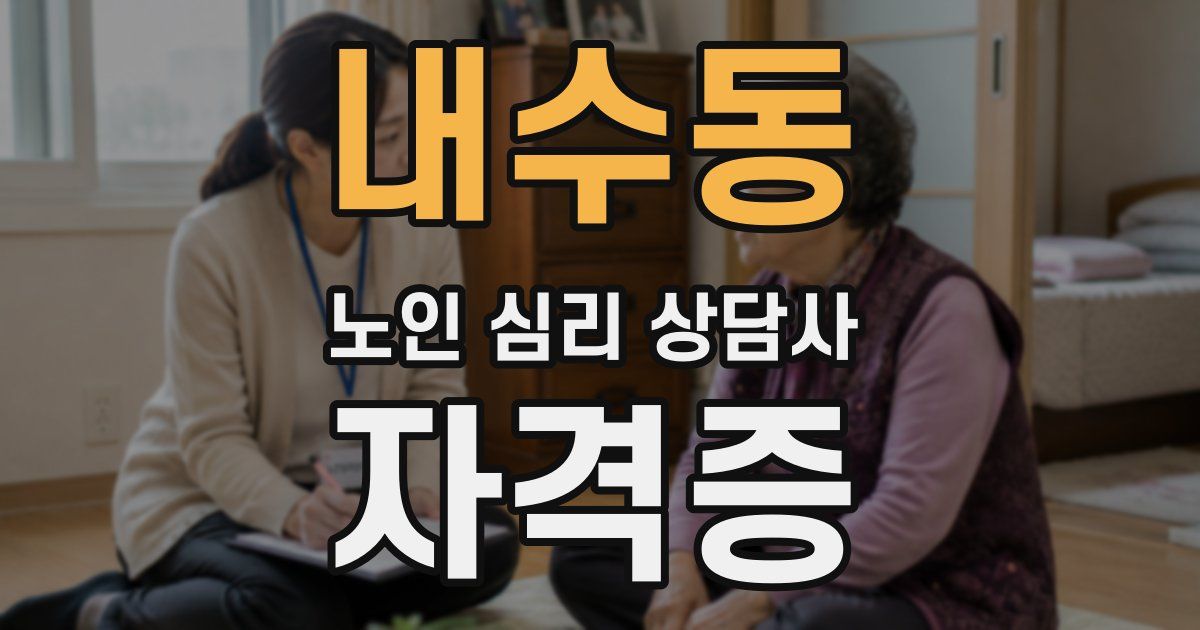 내수동 노인 심리 상담사 자격증