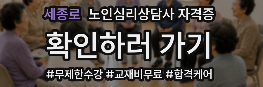 세종로 노인 심리 상담사 자격증