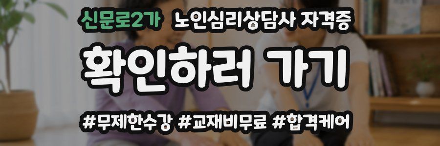 신문로2가 노인 심리 상담사 자격증
