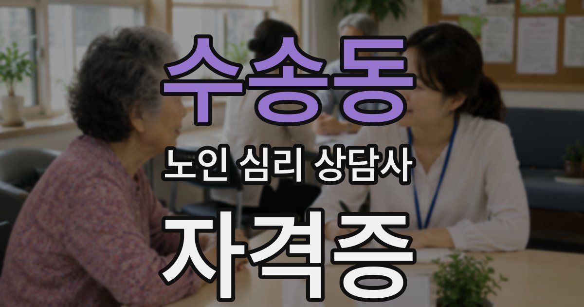 수송동 노인 심리 상담사 자격증