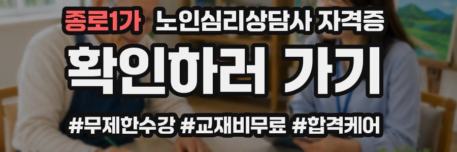 종로1가 노인 심리 상담사 자격증