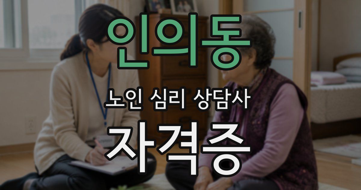 인의동 노인 심리 상담사 자격증